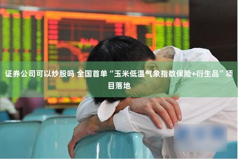 证券公司可以炒股吗 全国首单“玉米低温气象指数保险+衍生品”项目落地